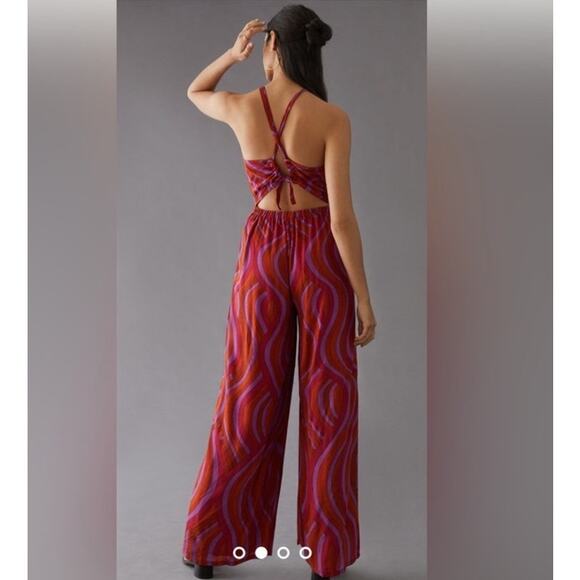 Faithful The Brand Anthropologie Womens Naira Jumpsuit 6 La Condesa Print Pink - Picture 2 of 15
